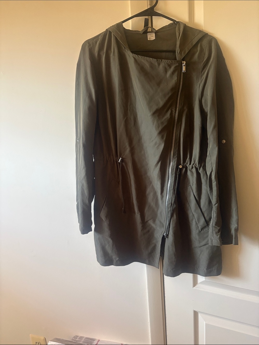 H&M Olive Green Hooded Utility Anorak Jacket